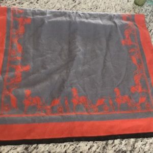Orange and grey horse and carriage scarf SO soft